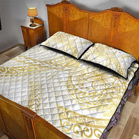 Samoa Lotu Tamaiti Gold Quilt Bed Set Teuila Tatau - Polynesian Pride