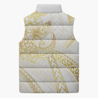 Samoa Lotu Tamaiti Gold Sleeveless Puffer Jacket Teuila Tatau - Polynesian Pride