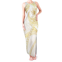 Samoa Lotu Tamaiti Gold Tank Maxi Dress Teuila Tatau - Polynesian Pride