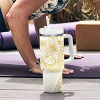 Samoa Lotu Tamaiti Gold Tumbler With Handle Teuila Tatau - Polynesian Pride