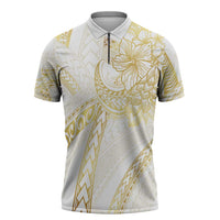 Samoa Lotu Tamaiti Gold Zipper Polo Shirt Teuila Tatau - Polynesian Pride