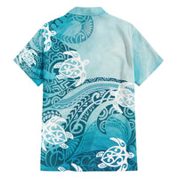 Polynesia Turtle Hawaiian Shirt Watercolor Abstract Style