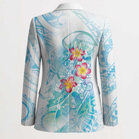 Sea Blue Polynesian Jellyfish Blazer Watercolor Glows - Polynesian Pride