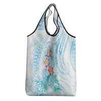 Sea Blue Polynesian Jellyfish Grocery Bag Watercolor Glows - Polynesian Pride