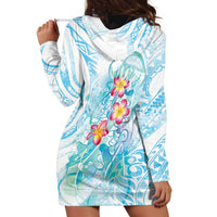 Sea Blue Polynesian Jellyfish Hoodie Dress Watercolor Glows - Polynesian Pride