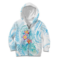 Sea Blue Polynesian Jellyfish Kid Hoodie Watercolor Glows - Polynesian Pride