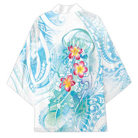 Sea Blue Polynesian Jellyfish Kimono Watercolor Glows - Polynesian Pride