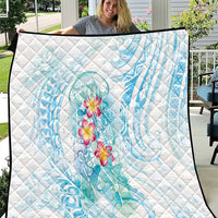 Sea Blue Polynesian Jellyfish Quilt Watercolor Glows - Polynesian Pride