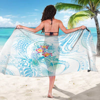 Sea Blue Polynesian Jellyfish Sarong Watercolor Glows - Polynesian Pride