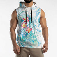 Sea Blue Polynesian Jellyfish Sleeveless Hoodie Watercolor Glows - Polynesian Pride