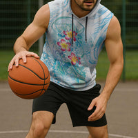 Sea Blue Polynesian Jellyfish Sleeveless Hoodie Watercolor Glows - Polynesian Pride