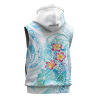 Sea Blue Polynesian Jellyfish Sleeveless Zip Hoodie Watercolor Glows LT7 - Polynesian Pride