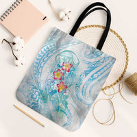 Sea Blue Polynesian Jellyfish Tote Bag Watercolor Glows - Polynesian Pride