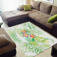 Summer Green Polynesian Jellyfish Area Rug Watercolor Glows - Polynesian Pride