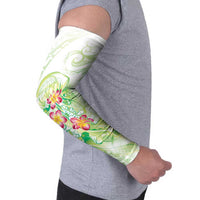 Summer Green Polynesian Jellyfish Arm Sleeves Watercolor Glows - Polynesian Pride