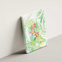 Summer Green Polynesian Jellyfish Canvas Wall Art Watercolor Glows - Polynesian Pride