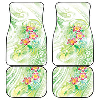 Summer Green Polynesian Jellyfish Car Mats Watercolor Glows - Polynesian Pride