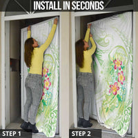 Summer Green Polynesian Jellyfish Door Cover Watercolor Glows - Polynesian Pride