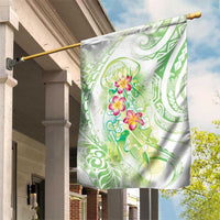Summer Green Polynesian Jellyfish Garden Flag Watercolor Glows - Polynesian Pride