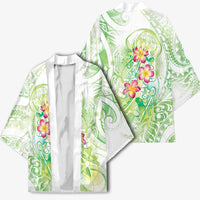 Summer Green Polynesian Jellyfish Kimono Watercolor Glows - Polynesian Pride