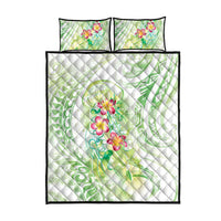Summer Green Polynesian Jellyfish Quilt Bed Set Watercolor Glows - Polynesian Pride