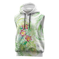 Summer Green Polynesian Jellyfish Sleeveless Hoodie Watercolor Glows - Polynesian Pride