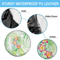 Summer Green Polynesian Jellyfish Spare Tire Cover Watercolor Glows - Polynesian Pride