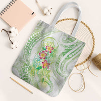 Summer Green Polynesian Jellyfish Tote Bag Watercolor Glows - Polynesian Pride