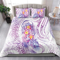 Lavender Polynesian Jellyfish Bedding Set Watercolor Glows - Polynesian Pride