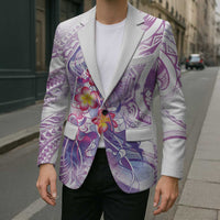 Lavender Polynesian Jellyfish Blazer Watercolor Glows - Polynesian Pride