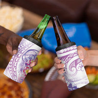 Lavender Polynesian Jellyfish 4 in 1 Can Cooler Tumbler Watercolor Glows - Polynesian Pride