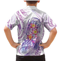 Lavender Polynesian Jellyfish Family Matching Mermaid Dress and Hawaiian Shirt Watercolor Glows LT7 - Polynesian Pride