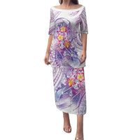 Lavender Polynesian Jellyfish Family Matching Puletasi and Hawaiian Shirt Watercolor Glows - Polynesian Pride