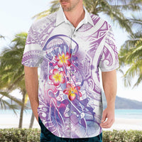 Lavender Polynesian Jellyfish Hawaiian Shirt Watercolor Glows - Polynesian Pride