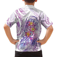 Lavender Polynesian Jellyfish Hawaiian Shirt Watercolor Glows - Polynesian Pride