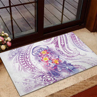 Lavender Polynesian Jellyfish Rubber Doormat Watercolor Glows - Polynesian Pride