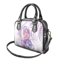 Lavender Polynesian Jellyfish Shoulder Handbag Watercolor Glows - Polynesian Pride