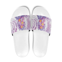 Lavender Polynesian Jellyfish Slide Sandals Watercolor Glows - Polynesian Pride