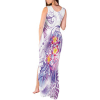 Lavender Polynesian Jellyfish Tank Maxi Dress Watercolor Glows - Polynesian Pride