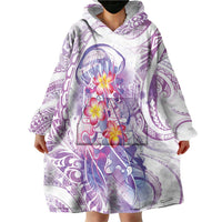Lavender Polynesian Jellyfish Wearable Blanket Hoodie Watercolor Glows - Polynesian Pride