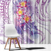 Lavender Polynesian Jellyfish Window Curtain Watercolor Glows - Polynesian Pride