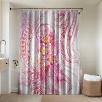 Rose Pink Polynesian Jellyfish Bathroom Set Watercolor Glows - Polynesian Pride