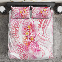 Rose Pink Polynesian Jellyfish Bedding Set Watercolor Glows - Polynesian Pride