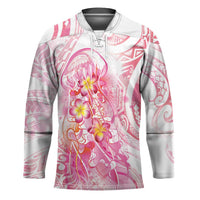 Rose Pink Polynesian Jellyfish Hockey Jersey Watercolor Glows - Polynesian Pride