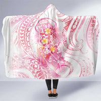 Rose Pink Polynesian Jellyfish Hooded Blanket Watercolor Glows - Polynesian Pride