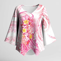 Rose Pink Polynesian Jellyfish Kimono Sleeve Blouse Watercolor Glows - Polynesian Pride