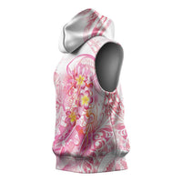 Rose Pink Polynesian Jellyfish Sleeveless Hoodie Watercolor Glows - Polynesian Pride