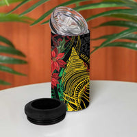 Vanuatu Meri Krismas 4 in 1 Can Cooler Tumbler Conch Shell Tribal Art