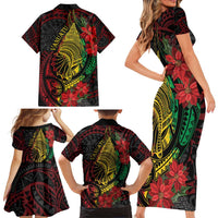 Vanuatu Meri Krismas Family Matching Short Sleeve Bodycon Dress and Hawaiian Shirt Conch Shell Tribal Art LT7 - Polynesian Pride