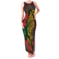 Vanuatu Meri Krismas Family Matching Tank Maxi Dress and Hawaiian Shirt Conch Shell Tribal Art